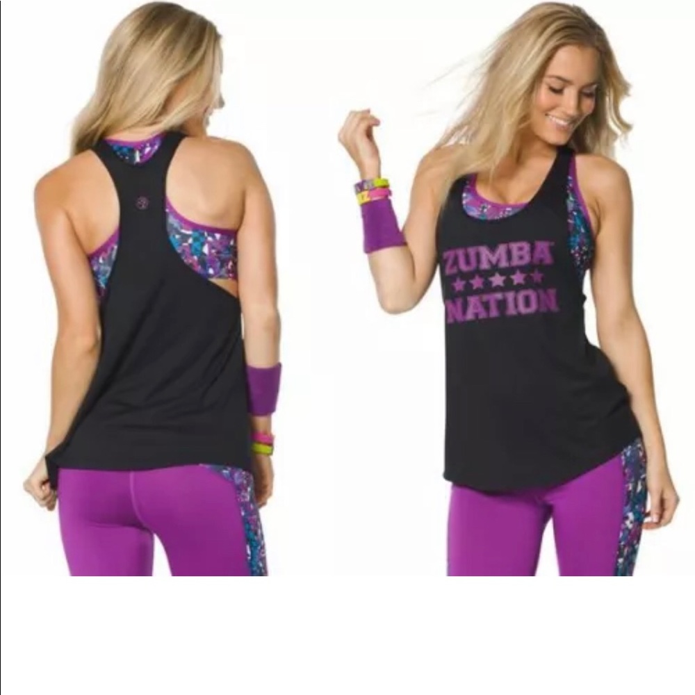 Zumba nation purple and Black tank